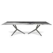 Table rectangulaire Atlantis de Cattelan avec plateau en verre Crystal Art CY01