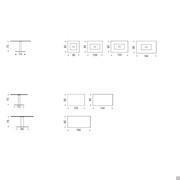 Table Elvis - dimensions des diverses tables avec plateau en verre cristal et pierre Keramik