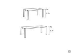 Davis Table - Modèle fixe et extensible