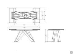 Tavolo Big Table - dimensioni piano e ingombro basamento modello cm 160