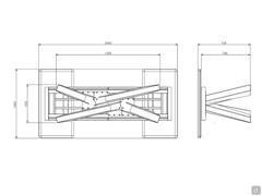 Tavolo Big Table - dimensioni piano e ingombro basamento modello cm 180