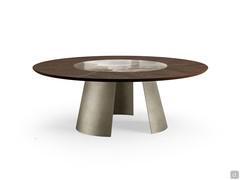 Table Edwin avec plateau central en céramique polie Onyx