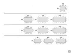  Table Style avec plateau en grès - Schéma place table