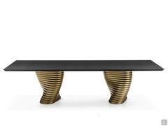 Table rectangulaire Vortex en dimensions 300 x 120 cm avec 2 base