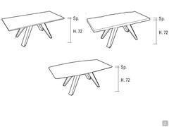 Schéma Jacob - Table à manger rectangulaire à chants droits, irréguliers ou modelé tonneau - modèles fixes