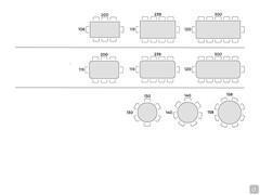 Table Torquay avec plateau en céramique -  Schémas et plan de table