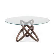 Table avec plateau en verre biseauté Carioca - modèle avec plateau rond