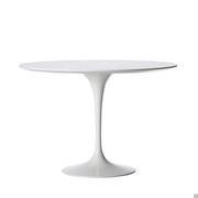 Table Saarinen unicolore avec structure et plateau en teinte couleur mat blanc