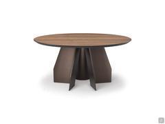 Table Senator avec plateau en essence de bois mesurant Ø180 cm