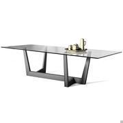 Table Art de Bonaldo disponible avec plateau en verre cristal transparent