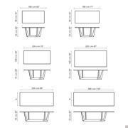 Table Art de Bonaldo - Schémas des modèles rectangulaires fixes