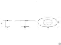 Schémas et dimensions de la table Phantom et de son pied central imposant