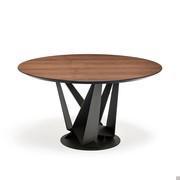 Table Skorpio avec plateau rond en bois