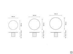 Schéma dimensionnel de la table ronde Dorian de Bonaldo