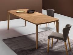 Nelia Table moderne en bois avec ébénisterie sur le plateau