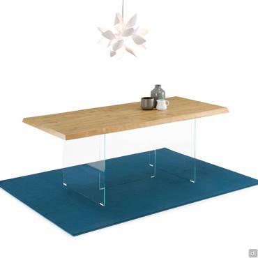 Table suspendue avec piètement en verre Nouvelle 