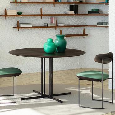 Table ronde contemporaine avec pied central Graphic