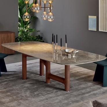 Table fixe avec plateau en pierre Pivot de Bonaldo