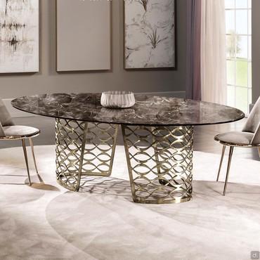 Table design luxe avec plateau ovale Isidoro de Cantori