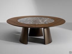 Table Tori en modèle rond avec plateau central pivotant