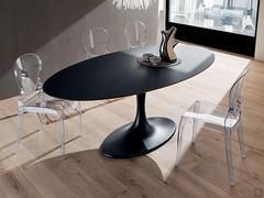 Table de salon ovale Dudley avec plateau Fenix Black Ingo 