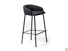 Tabouret design Just avec structure noire et assise revêtue en tissu