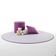 Tapis rond Aliwal couleur Violette avec bord en contraste