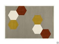 Acapulco Détail du motif hexagonal du tapis mesurant 200x133