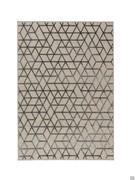 Tapis rectangulaire Malaga à motif en relief gris sur fond beige