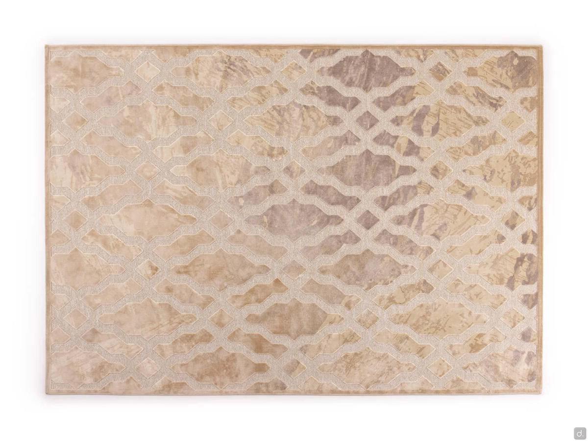 Elégant tapis design beige Gabrielle disponible rectangulaire en 2 tailles