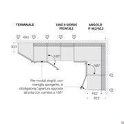 Composizione con armadio angolare a ponte Pacific dotato di cerniere con apertura a 165° per l'accesso contemporaneo a entrambi i lati