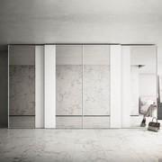 Armadio Case Glass con ante a specchio e laccato opaco bianco