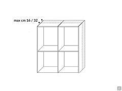 Lavorazioni su misura per cabine armadio Pacific - Riduzione massima in profondità (cm 16 per cabine con struttura p.43,5 cm e cm 32 per cabine con struttura p.59,5 cm)