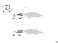 Tavolino per la camera da letto Caleb - schema modelli e dimensioni