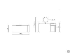 Mobile toeletta di design nero e oro Brighton: schema dimensionale