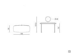 Mobile toeletta moderno in stile minimale Bristol: schema dimensionale 