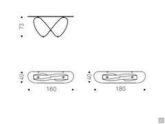 Consolle in cristallo di design Butterfly di Cattelan - schema dimensionale