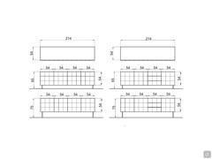 Credenza con effetto capitonnè Venice - schema dimensioni