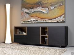 Credenza moderna in legno con vani a giorno Ohio - modello esposto in Showroom (non disponibile)