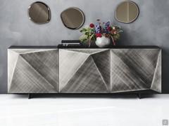 Credenza 3 ante laccata opaca brushed grey Kayak di Cattelan