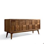 Credenza di design in legno massello Aiko, realizzata in noce naturale