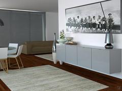 Credenza sospesa Plan disponibile con differenti modelli di maniglia