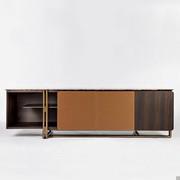 Credenza Apotema con ante centrali in pelle 