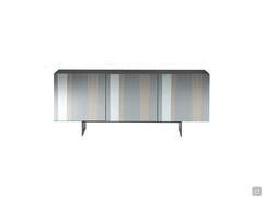 Credenza con ante in vetro specchio bronzo e fumé Diva nella versione a 3 ante da 179 cm