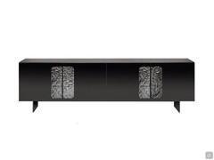 Versione a 4 ante per la credenza di design a specchio nero Debussy