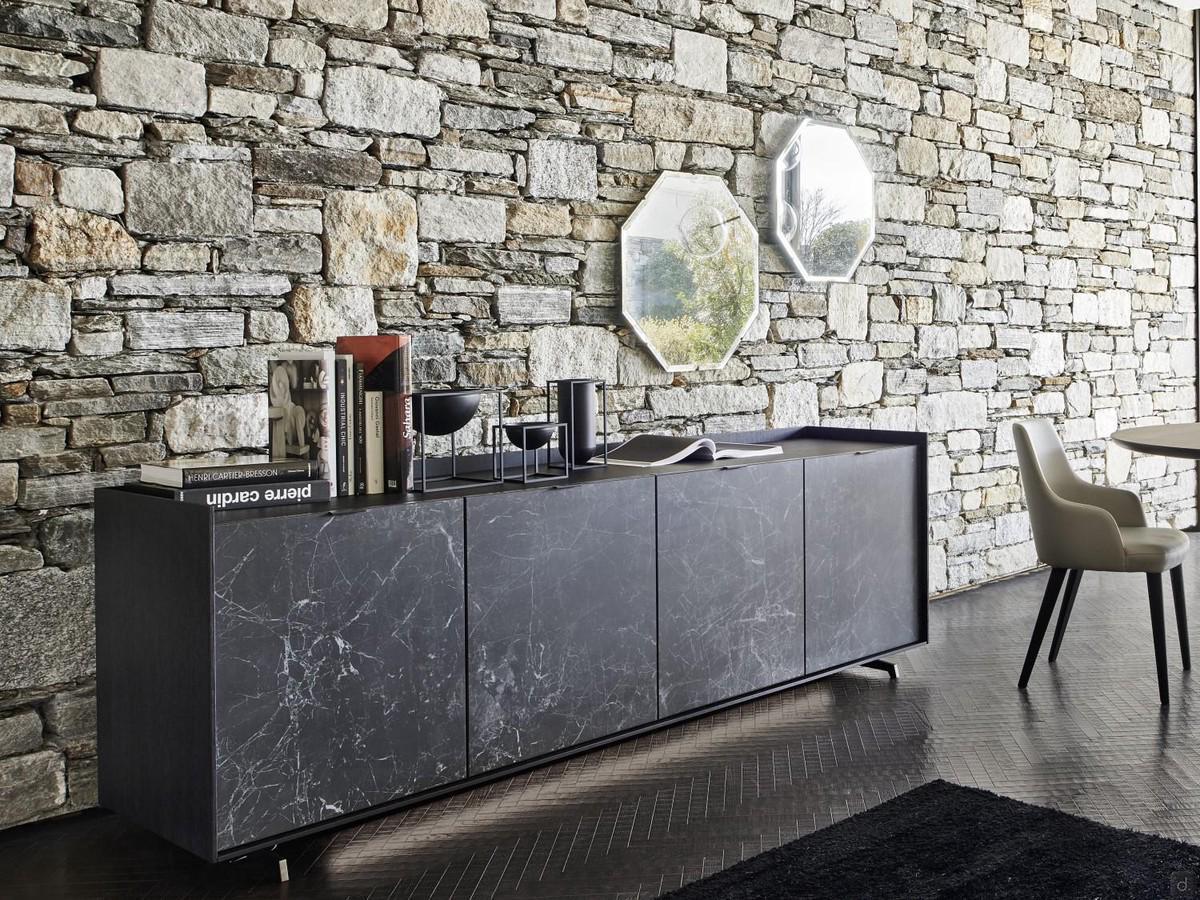 Credenza con frontali in ceramica Columbus Ceramic - Frontali in ceramica Nero Greco