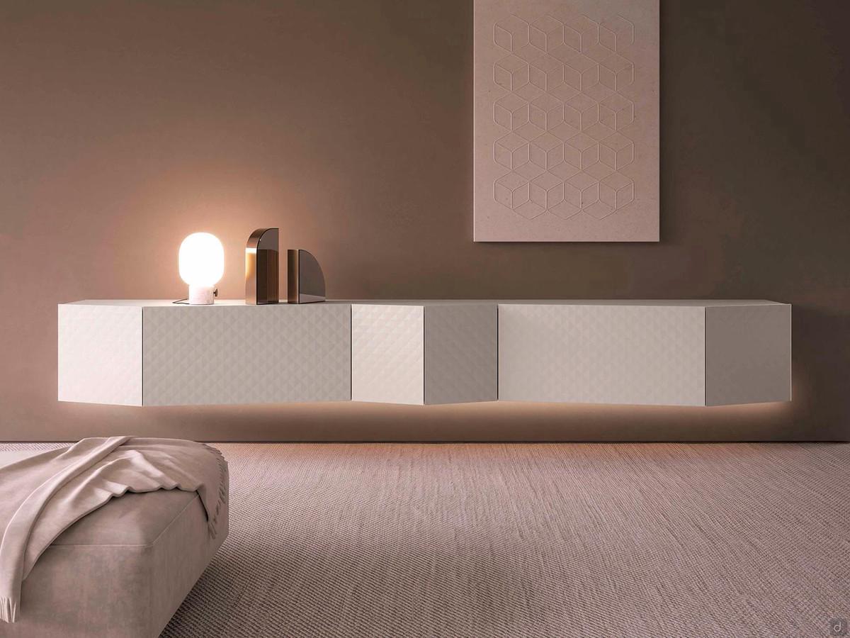 Credenza di design con ante 3D Pyramide in larghezza 320 cm