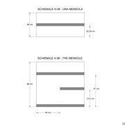 Esempio di indicazione del posizionamento della mensola sp.3,5 cm sullo schienale Plan