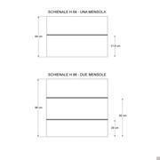 Esempio di indicazione del posizionamento della mensola sp.1,4 cm sullo schienale Plan