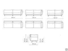 Divano Blend - modelli e dimensioni elementi terminali